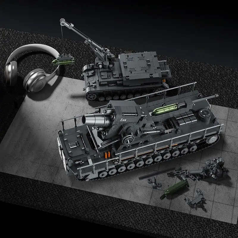 Lego Compatible Military Tank - 12GO 97026 4706-delige militaire Karl Mortier